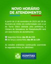 NOVO HORÁRIO DE ATENDIMENTO 