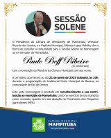 Plenário da Câmara receberá o nome de Paulo Boff Ribeiro em sessão na Festa da Banana